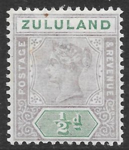 Zululand 1/2d lilac & green QV issue of 1894,  Scott 15 MH