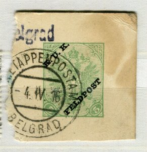 AUSTRIA; 1916 early Postal Stationary FELDPOST used PIECE