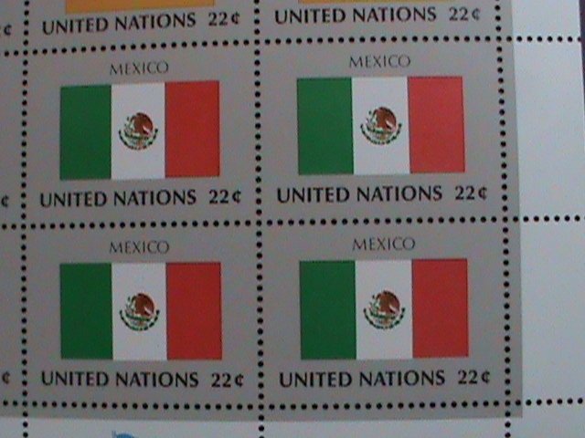 ​UNITED NATION-1985 SC#450-453  U. N. FLAGS SERIES MNH FULL SHEET- VERY FINE