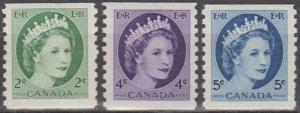 Canada #345, 347-8 MNH VF CV $4.40 (ST838)