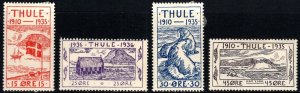 1935-6 Thule Greenland Local Post Incomplete Lot/4 Values Unused