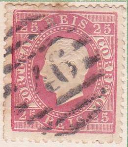 Potugal 1870 SC #41 King Luiz 25r Used.