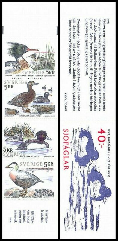 H440 Sweden 1993 Scott# 2028-2031 MNH stamps Sea birds ducks geese waterfowl 