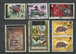 FRENCH COLONIES BENIN LOT OF 7 STAMPS O/PRINT USED