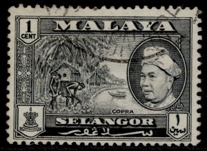 MALAYSIA - Selangor QEII SG116, 1c black, FINE USED.