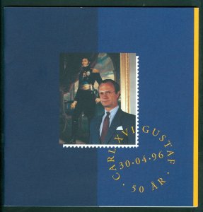 Sweden. Folder 1996  6 Pages.King Carl XVI Gustaf 50 Year. 2 Souv.Sheet Sc#2167A