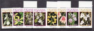 UGANDA Sc 747-56 NH SET+SOUVENIR SHEET of 1989 - FLOWERS - ORCHIDS