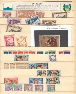 SAN MARINO STOCK PAGE COLLECTION LOT 41 STAMPS SOME MINT NEVER HINGED