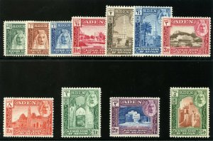 Aden - Kathiri 1942 KGVI set complete MLH. SG 1-11. Sc 1-11.