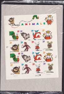 Scott #3994a (3987-94) Children's Books Animals Sheet of 16 Stamps - Sealed