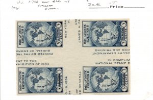 United States Postage Stamp, #768 Mint Gutter Block, 1935 Byrd Antarctic (AN)