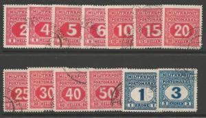 BOSNIA & HERZEGOVINA SGD411/23 1916 POSTAGE DUES USED