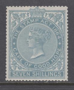 Cape of Good Hope Bft 97 MLH. 1876 7sh gray Stamp Duty fiscal, fresh