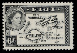 FIJI QEII SG287, 6d black, NH MINT.