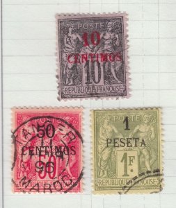 FRENCH MOROCCO 1891-1900 USED SC #3, 6-7 PEACE & COMMERCE CAT $115.95
