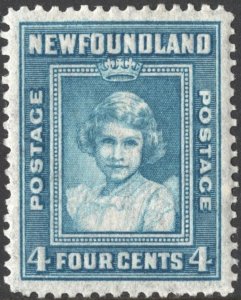 Newfoundland SC#256 4¢ Princess Elizabeth (1941) MNH