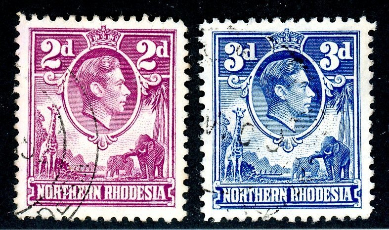 Northern Rhodesia, Scott #33-34, Used