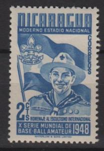 Nicaragua 1949 - Scott 718 MH - 2c ,Boy scout 