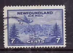 Newfoundland- Sc#C19-used 7c Airmail-Planes-id6-1943-