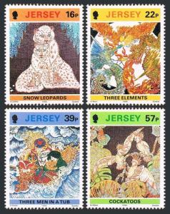 Jersey 600-603, Mnh.michel 581-584. Batik 1992.Snow Léopard, Oiseaux, Cacatoès