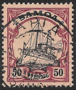 SAMOA (GERMAN) SGG14 1900 50pf BLACK & PURPLE ON BUFF USED