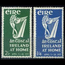 IRELAND 1953 - Scott# 147-8 Natl.Festival-Harp Set of 2 LH