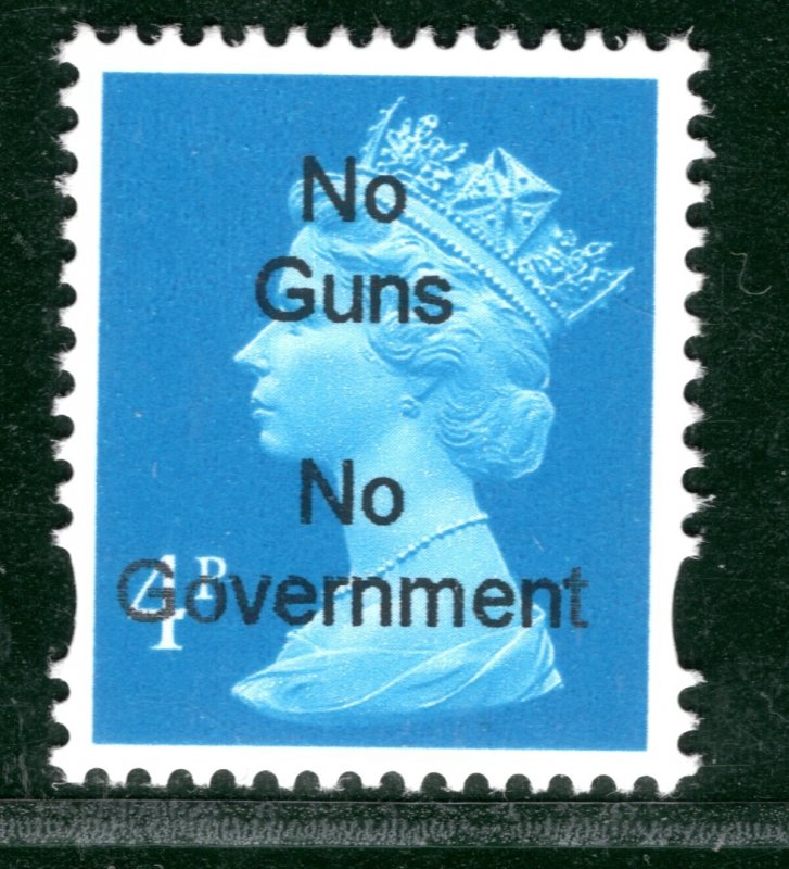GB NORTHERN IRELAND *NO GUNS NO GOVERNMENT* Ovpt POLITICAL Stamp 4p G2WHITE14