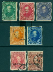 COSTA RICA 1883-89 Definitive issues   Scott # 16-20,  23-24 used F/VF