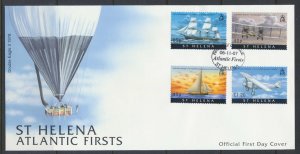St Helena FDC Sc 937-940 SG 1043-1046 Atlantic Firsts Ships Planes see scans