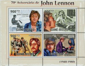 John Lennon Stamp The Beatles Yoko Ono Music S/S MNH #4925-4928