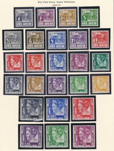 Netherlands Indies # 164-185, Rice Fields, Queen Wilhelmina, Mint Hinged, 1/2