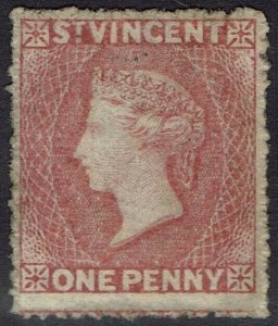 ST VINCENT 1861 QV 1D NO WMK ROUGH PERF 14 - 16