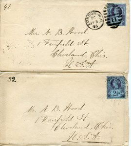 TWO GREAT BRITAIN COVERS TO THE UNITED STATES LOT IX