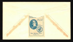 US SC# 867 FDC / Whitman House Cachet (Tiny Cnr Crease) - Z20754