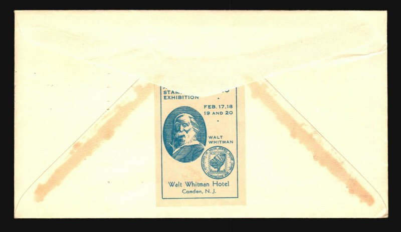 US SC# 867 FDC / Whitman House Cachet (Tiny Cnr Crease) - Z20754