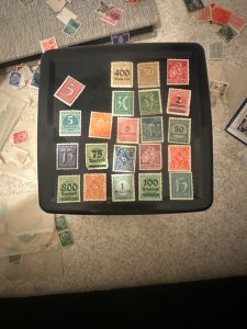 Germany Weimar Republic Hyperinflation Collection - 20 Stamps Lot - Mint/Used