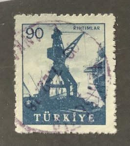 Turkey 1959 Scott 1454 used - 90k, Crane loading ships