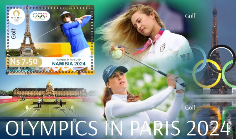 Olympic Games in Paris 2024 Golf 2024 year, 6 sheets  perforated  NEW