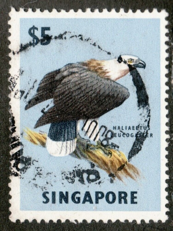 1963 Singapore #69 White Tailed Sea Eagle. bird stamp. Used stamp Cv$5.50