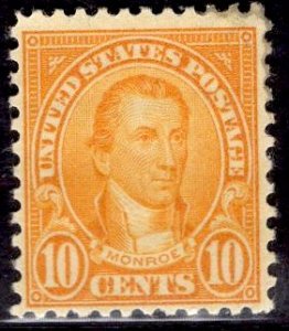 US Stamp #642 10c Monroe MINT Hinged SCV $3.25