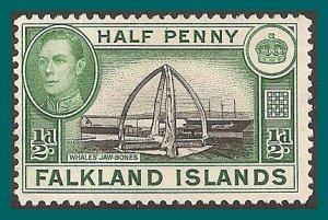 Falkland Islands 1938 Whale Bones, 0.5d MNG  #84,SG146