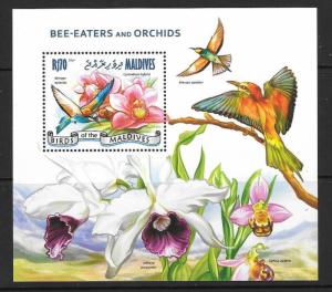 MALDIVE ISLANDS 2014 BEE-EATERS AND ORCHIDS MNH