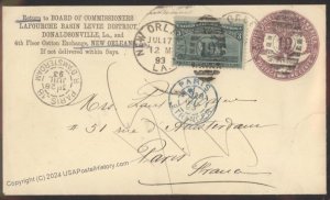 USA 1893 Columbian Expo Issue New Orleans Paris France Cover 113033
