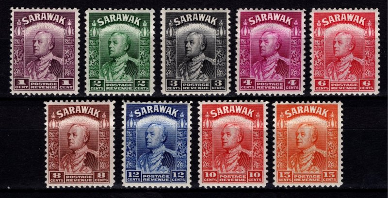 Sarawak 1934-41 Sir Charles Vyner Brooke Definitives, Part Set [Unused]