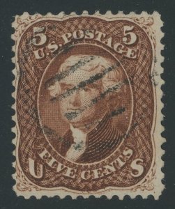 USA 75 - 5 cent Jefferson Dark Red Brown Variety - F/VF Used Cat $1000.00