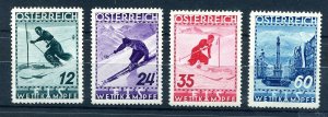 AUSTRIA 1936 FIS SKIING WORLD CHAMPIONSHIPS SET SCOTT B138-B141 PERFECT MNH