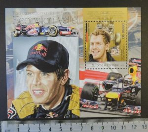 St Thomas 2013 sebastian vettel sport formula 1 cars s/sheet mnh