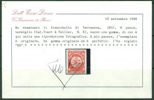 SG 8 Newfoundland 1857-64. 8d scarlet-vermilion. Lightly mounted mint. 4...