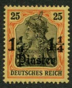 German Offices Turkey SC# 46 o/p 1-1/4Pi  on 25pf on Germany wmk 125 MH