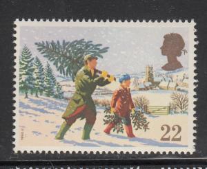 Great Britain 1990 MNH Scott #1341 22p Carrying tree home Christmas